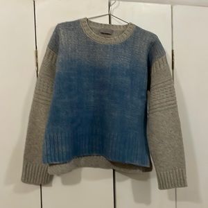 Mulberry sweater. Designer. Blue front and grey back and sleeves. Never worn